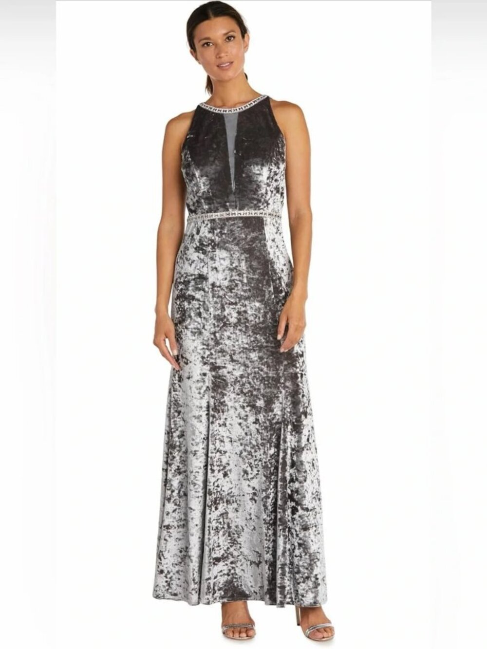 NEW! EXQUISITE R & M RICHARDS CRUSHED VELVET GOWN OH MY!